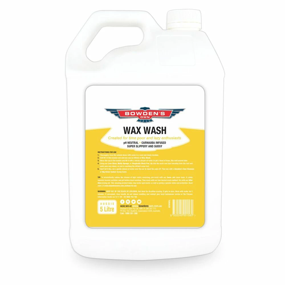 Bowden's Own Wax Wash 5 Litre Value Pack - BOWW5L 3 Bowden's Own Wax Wash 5 Litre Value Pack - BOWW5L
