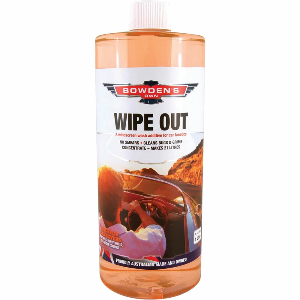 Bowden's Own Wipe Out Windscreen Washer Additive 1L 3 Bowden's Own Wipe Out Windscreen Washer Additive 1L